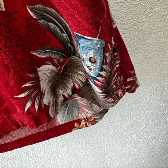 Windham Pointe Mens Hawaiian Tropical Shirt Short Sleeve Red SZ L - Picture 11 of 16